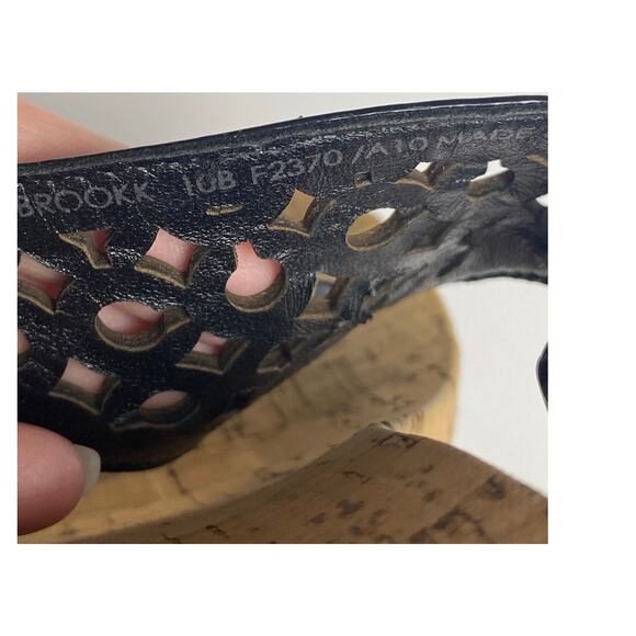 Coach Women's Brook Black Patent Leather Signature C Cork Wedge Sandals Size 10 - Picture 7 of 7